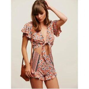 Free People | Surf Date Floral Printed Romper | Size 2